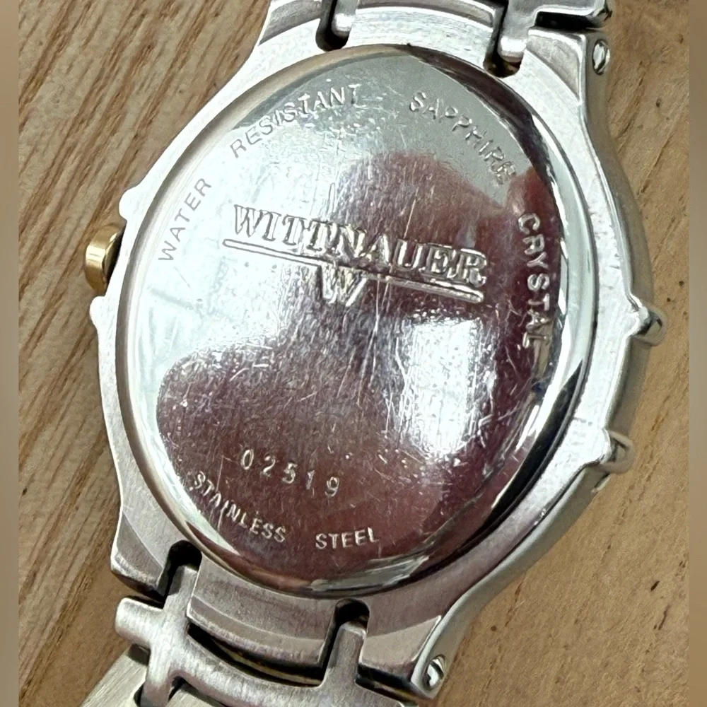 Wittnauer Vintage Luxury Watch Two-Tone Bracelet Case White Dial Date Window